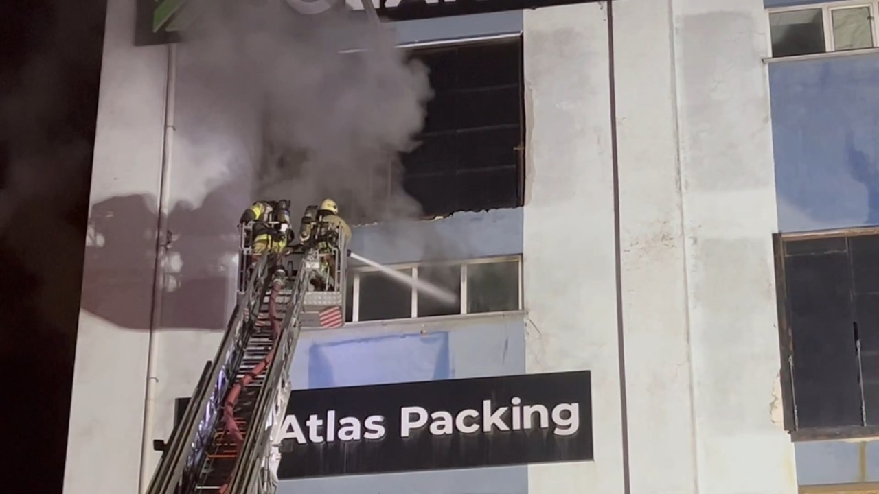 Boya atölyesinde korkutan yangın