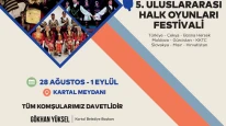Kartal'da 5. Uluslararası Halk Oyunları Festivali Başlıyor