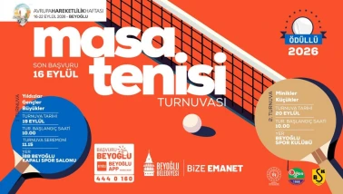 Beyoğlu'nda Masa Tenisi Turnuvası Başlıyor