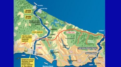 Kanal İstanbul'un güzergahı