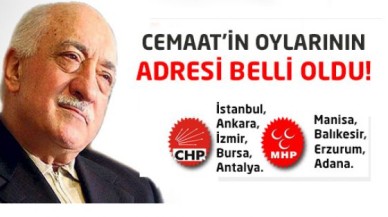 İşte Cemaat oylarının adresi!