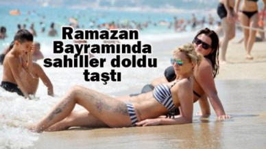 Ramazan Bayramında sahiller doldu taştı