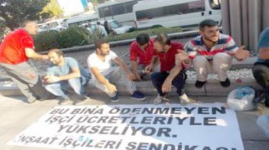 İnşaat işçilerinden protesto!