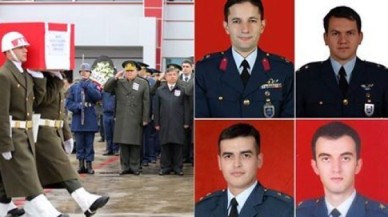 Şehit düşen 4 pilot için son görev