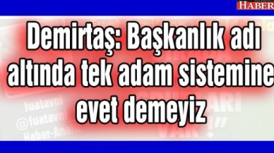 Demirtaş: Başkanlık adı altında tek adam sistemine evet demeyiz