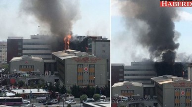Hastane inşaatında yangın