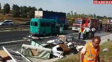 TEM Otoyolunda feci kaza!