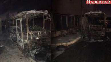 Büyükçekmecede Otobüs Alev Alev Yandı