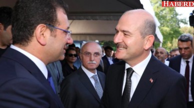 Soylu, Pejmürde ederiz diye tehdit ettiği İmamoğlu ile böyle tokalaştı