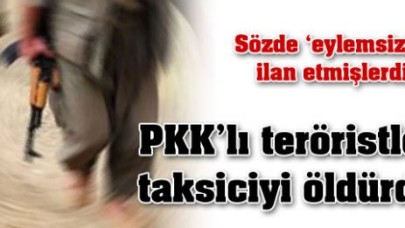PKK'lı teröristler taksi şoförünü öldürdü