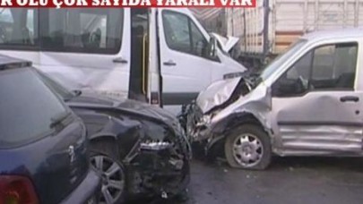 TEM Otoyolu Büyükçekmece köprüsünde zincirleme kaza !