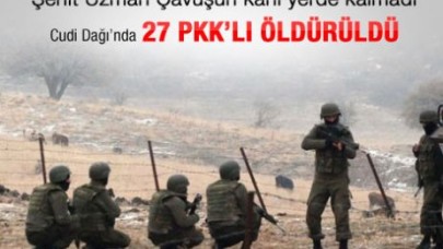 Şırnak Valiliği: Cudi Dağı'nda 27 PKK'lı öldürüldü