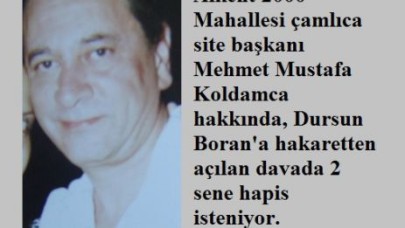 Site başkanına 2 sene hapis isteniyor