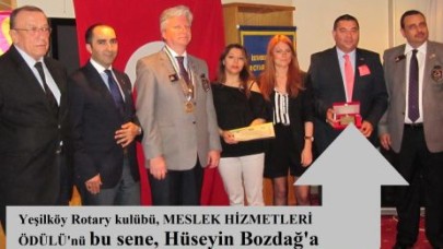 Bozdağ’a Rotary ödülü!