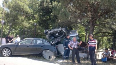 KONTROLDEN ÇIKAN ARAÇ EVİN BAHÇECİNE UÇTU