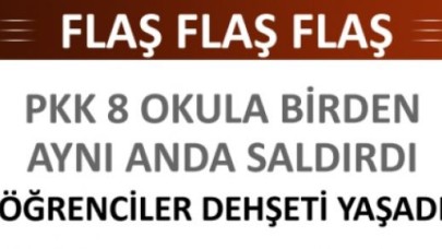 PKK'lılar 8 okula birden saldırdı