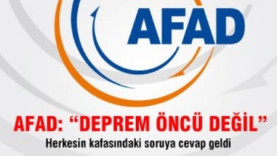 AFAD'DAN AÇIKLAMA