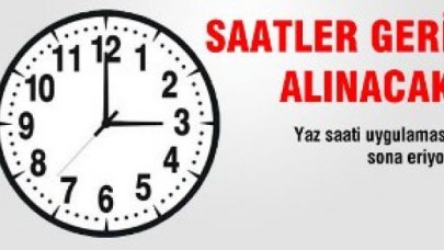 Saatler Bir Saat Geri Alınacak