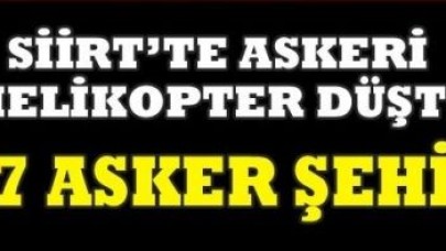 Siirt'te helikopter kazası