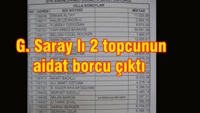 G. Saray lı 2 topcunun aidat borcu çıktı