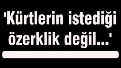 'Kürtlerin istediği özerklik değil...'
