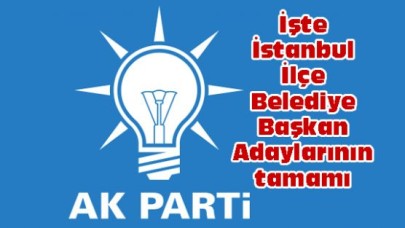 İşte İstanbul İlçe Belediye Başkan Adaylarının tamamı