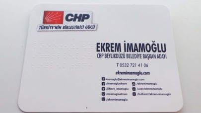 Görme engellilere kabartma kartvizit