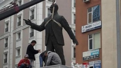 Yakılan heykelin yerine yenisi dikildi