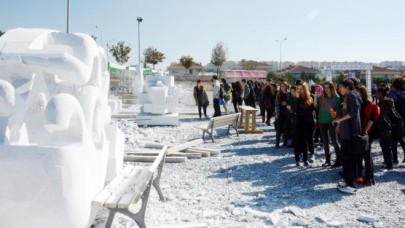 ÖĞRENCİLER, HEYKELTIRAŞLARA TAŞ ÇIKARTTI
