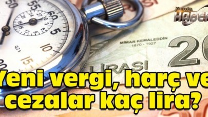 Yeni vergi, harç ve cezalar kaç lira?