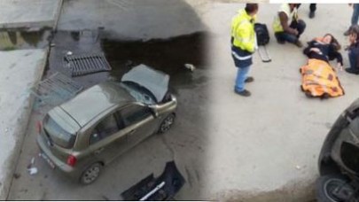 Hostes arabasıyla dereye uçtu