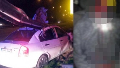 TEM'de bariyere çarpan otomobilde kafası koptu