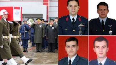 Şehit düşen 4 pilot için son görev