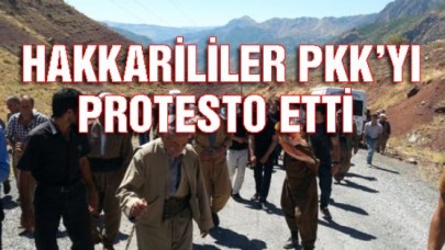 HAKKARİLİLER PKKNIN KÖPRÜ BOMBALAMASINI PROTESTO ETTİ