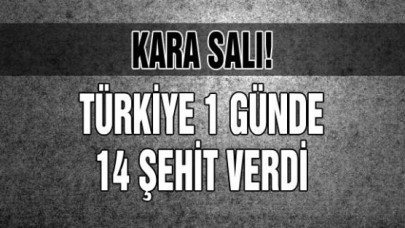 Kara Salı! Türkiye 1 Günde 14 Şehit Verdi