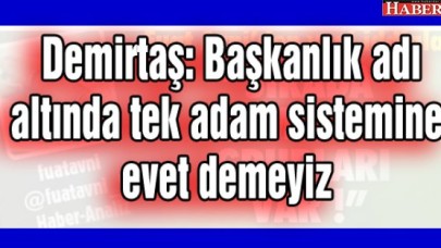 Demirtaş: Başkanlık adı altında tek adam sistemine evet demeyiz