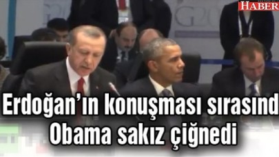 Erdoğan’ın konuşması sırasında Obama sakız çiğnedi