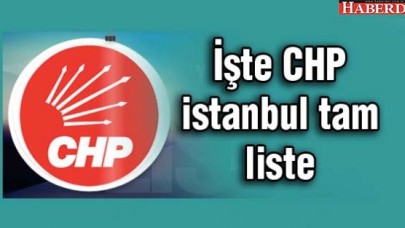 İşte CHP istanbul tam liste
