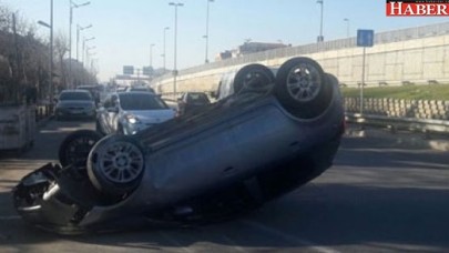 70lik dede hız yapınca kaza da kaçınılmaz oldu