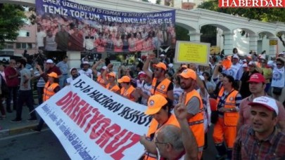 Avcılarda temizlik işçileri için destek yürüyüşü