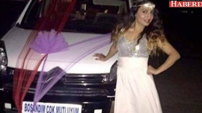 Boşanmayı aracını süsleyerek kutladı