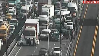 E-5te zincirleme kaza: Trafik durdu