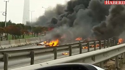 Büyükçekmecede  helikopter düştü!