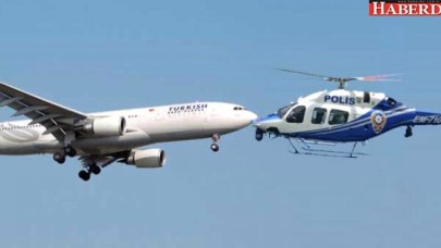 THY Uçağı ile Polis Helikopteri Burun Buruna