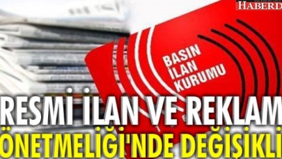 Resmi İlan ve Reklam Yönetmeliğinde Değişiklik