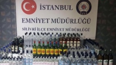 Silivride Çok Sayıda Sahte İçki Ele Geçirildi