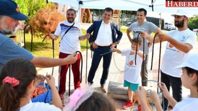 Baba çocuk kampı renkli görüntülere sahne oldu