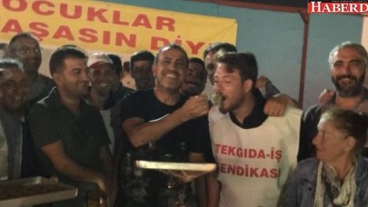 Haluk Leventten işçilere baklavalı destek
