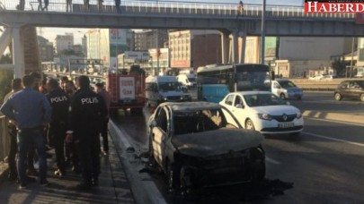 E-5te Otomobil Alev Alev Yandı