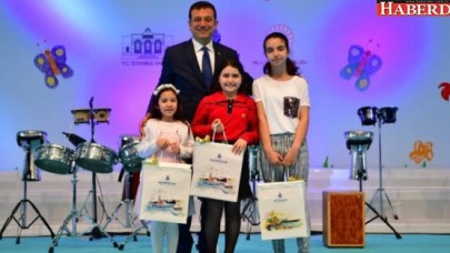 Dereceye giren öğrencilere ödülleri İmamoğlundan